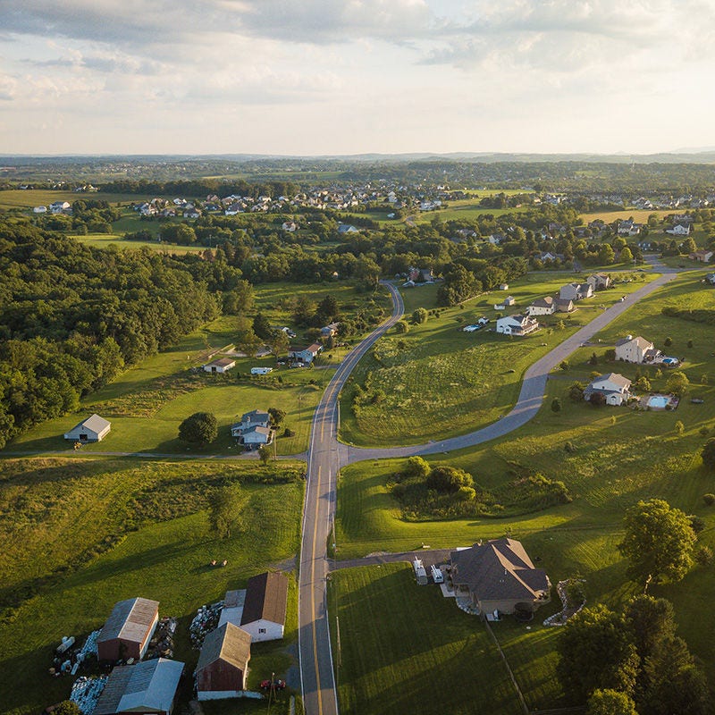 aerial rural rolling hills