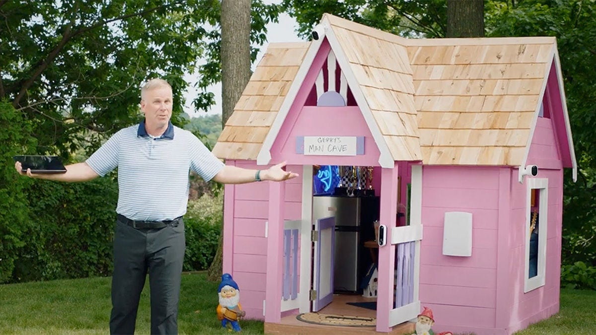 Gerry Dee and backyard playhouse