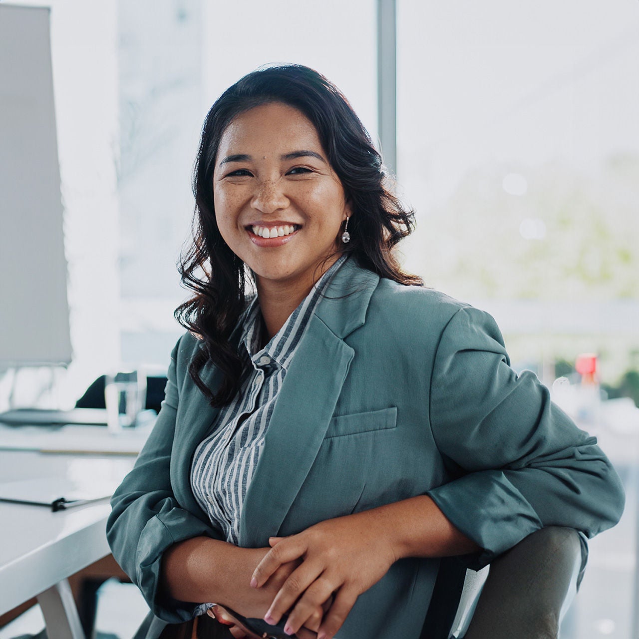 Smiling woman executive