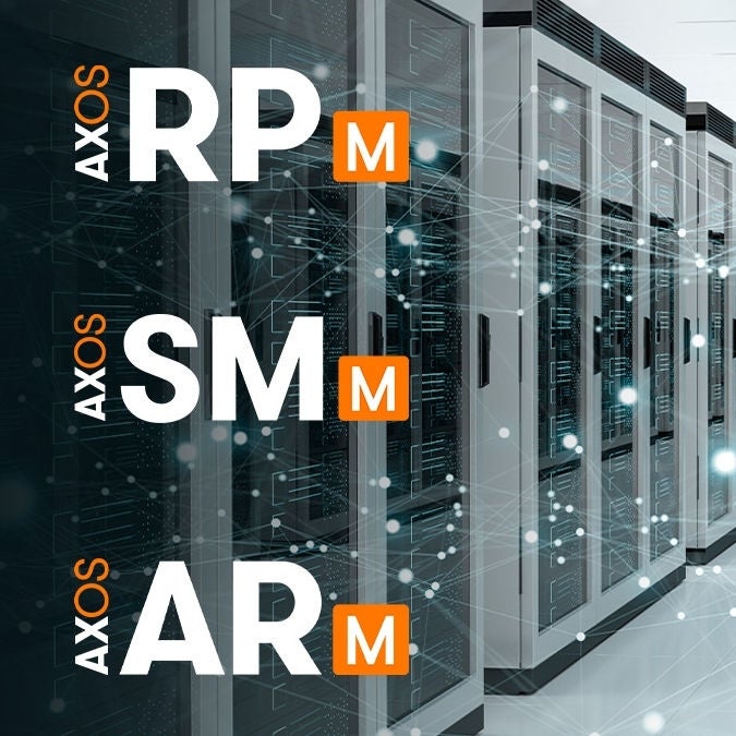 AXOS RPm, SMm and ARm logos