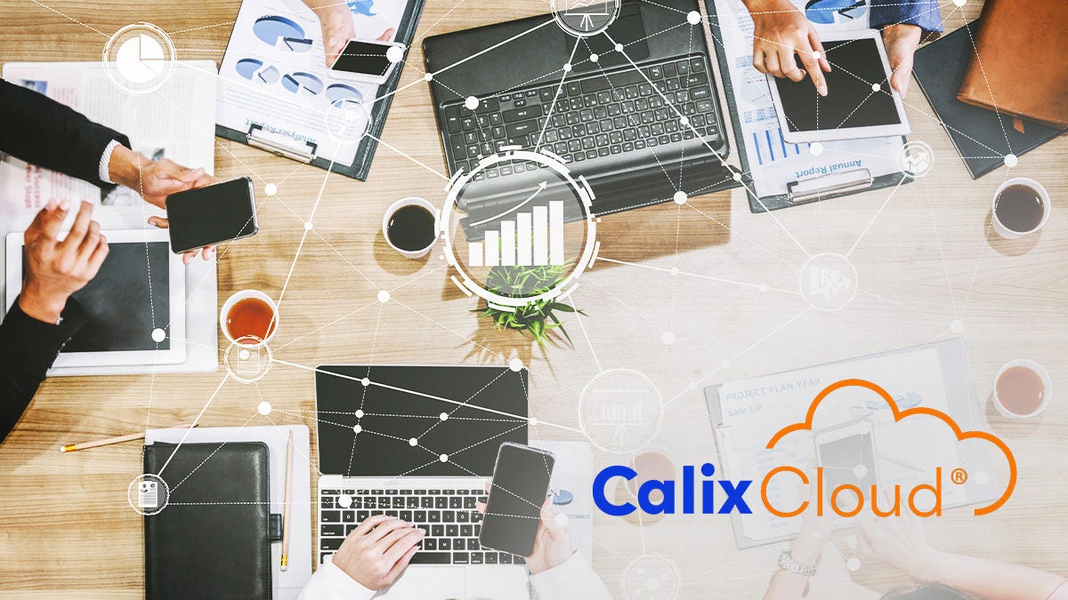 Office employees using Calix Cloud on devices