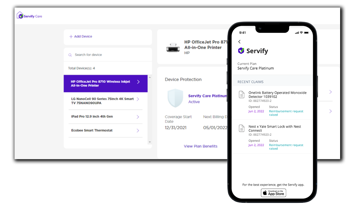 Servify app screen shot